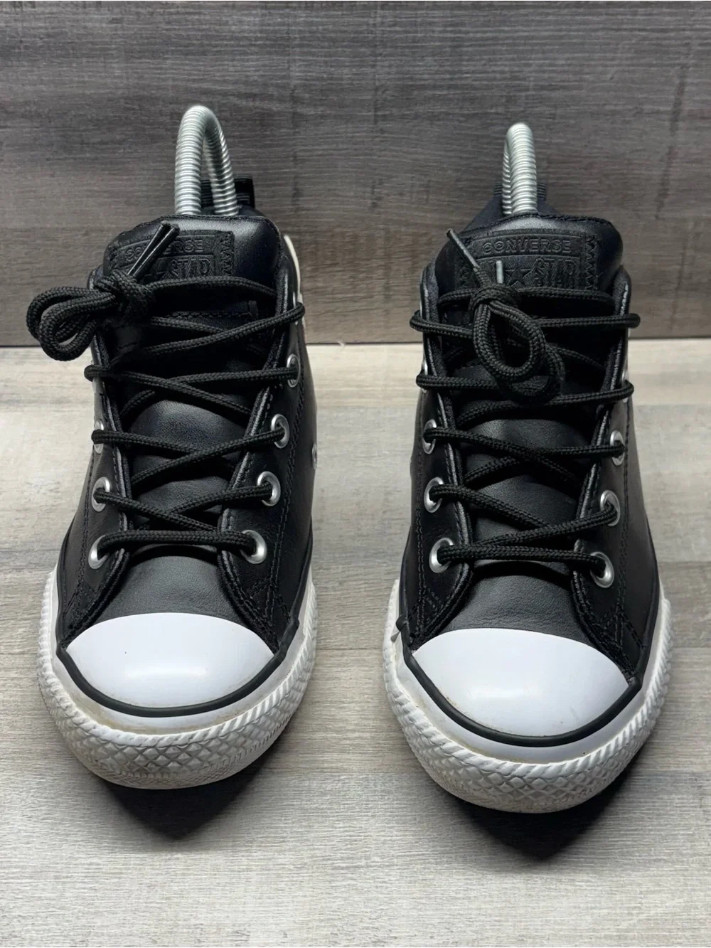 Converse Chuck Taylor All Star Street Mid Kids 2 Black Leather 663835C